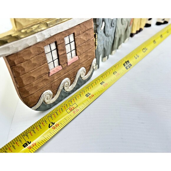 Vtg NOAH’S ARK Nursery Room Decor Shelf Table Top Zoo Animals Lion Giraffe Zebra - Picture 8 of 13